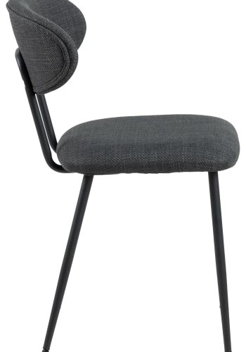 ACT NORDIC Denise spisestuestol - mrkegrtt stoff og sort stl
