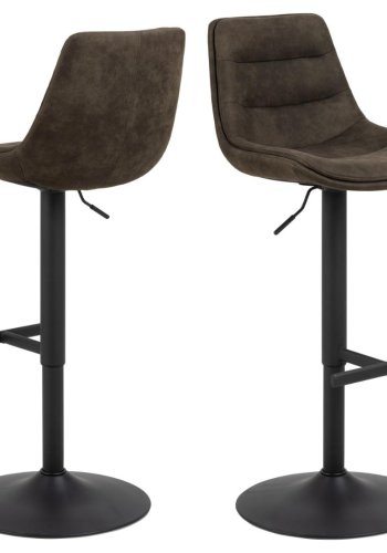 ACT NORDIC Adisa barstol, m. rygln, gaslift, fodsttte, drej - antracitgr stof og sort stl