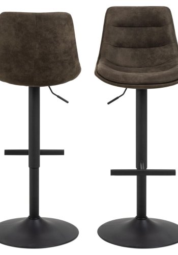 ACT NORDIC Adisa barstol, m. rygln, gaslift, fodsttte, drej - antracitgr stof og sort stl