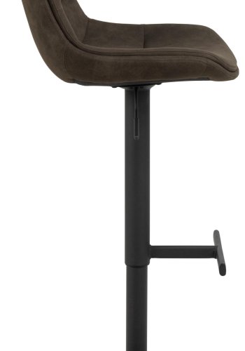 ACT NORDIC Adisa barstol, m. rygln, gaslift, fodsttte, drej - antracitgr stof og sort stl