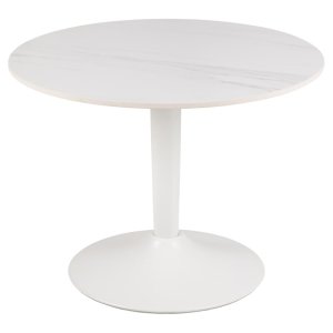 ACT NORDIC Malta salongbord, rundt - hvit Unico keramikk/MDF/st�l (�60x45)