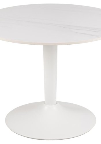 ACT NORDIC Malta salongbord, rundt - hvit Unico keramikk/MDF/st�l (�60x45)