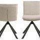 ACT NORDIC Flynn Esszimmerstuhl, mit Drehfunktion – beiger Stoff und schwarzer Stahl