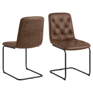 ACT NORDIC Kira spisebordsstol - brun mix stof og sort stl