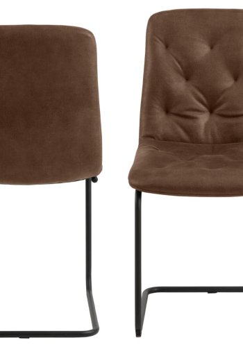 ACT NORDIC Kira Esszimmerstuhl - brauner Stoffmix und schwarzer Stahl