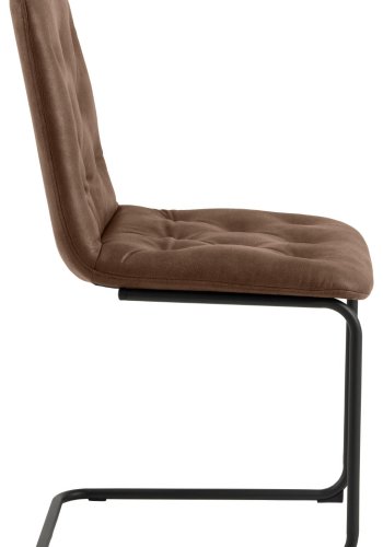 ACT NORDIC Kira Esszimmerstuhl - brauner Stoffmix und schwarzer Stahl