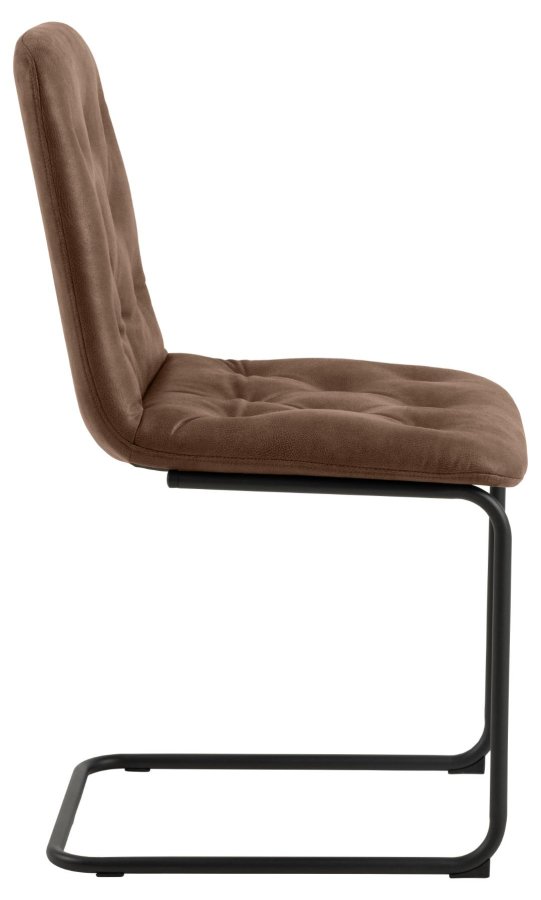 ACT NORDIC Kira Esszimmerstuhl - brauner Stoffmix und schwarzer Stahl