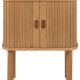 ACT NORDIC Langley Nachttisch, mit Lattenrost und 2 Schiebetüren – Eichenfurnier natur und Eiche (45x30x60)
