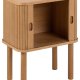 ACT NORDIC Langley Nachttisch, mit Lattenrost und 2 Schiebetüren – Eichenfurnier natur und Eiche (45x30x60)