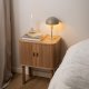 ACT NORDIC Langley Nachttisch, mit Lattenrost und 2 Schiebetüren – Eichenfurnier natur und Eiche (45x30x60)