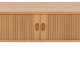 ACT NORDIC Langley TV-Tisch, mit Lamellenfront und 2 Schiebetüren - Eichenfurnier natur und Eiche (140x40x45)