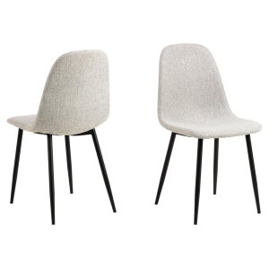 ACT NORDIC Celia spisebordsstol - lysegr stof og matsort stl