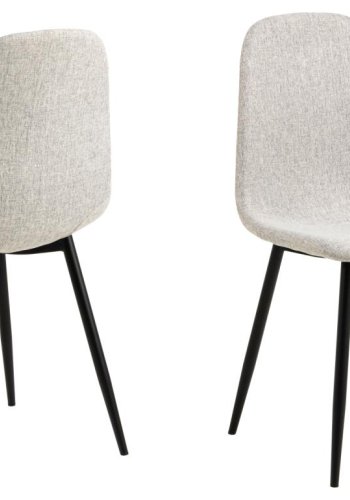 ACT NORDIC Celia spisestuestol - lysegr stoff og matt sort stl