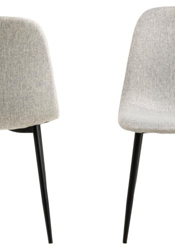 ACT NORDIC Celia spisestuestol - lysegr stoff og matt sort stl