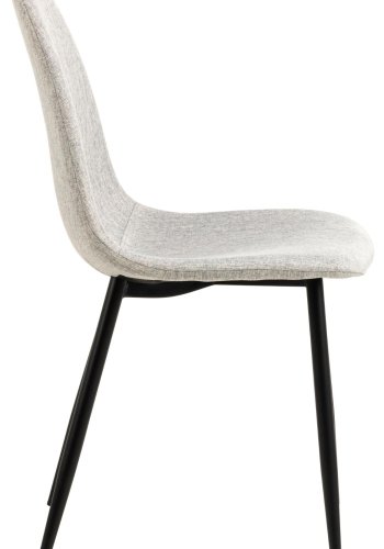 ACT NORDIC Celia spisestuestol - lysegr stoff og matt sort stl