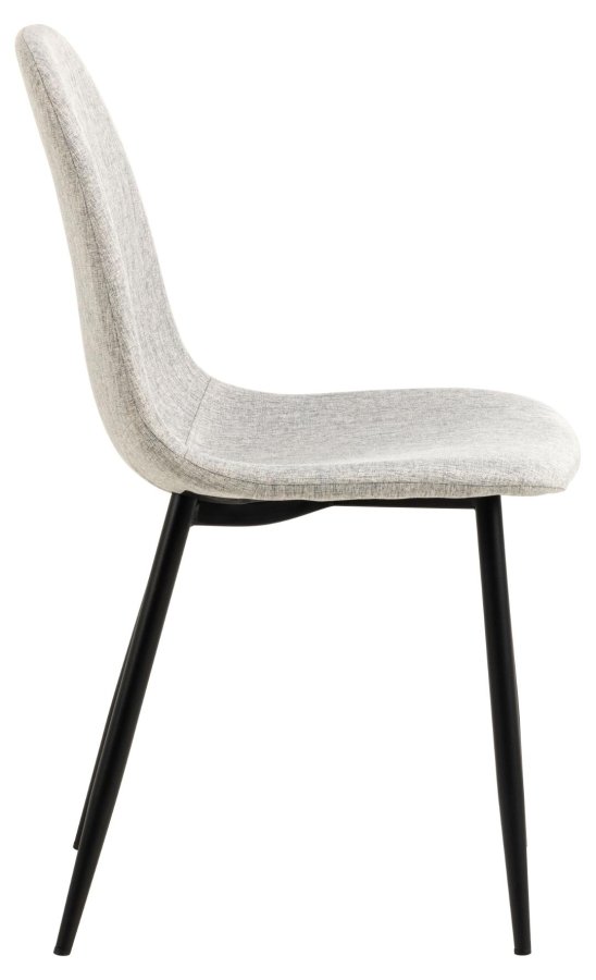 ACT NORDIC Celia spisestuestol - lysegr stoff og matt sort stl