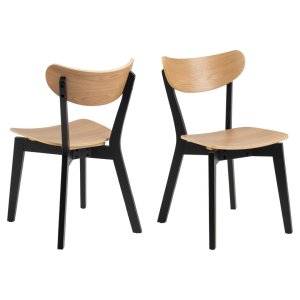 ACT NORDIC Roxby spisebordsstol - natur egefinr og matsort gummitr