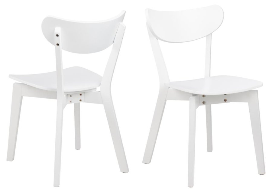 ACT NORDIC Roxby Esszimmerstuhl - weißes MDF und weißes Gummibaumholz