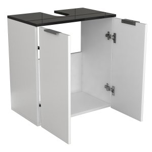 VCM NORDIC Donali badevrelsesunderskab til hndvask, m. 2 lger - hvid/sort melamin