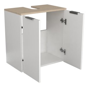 VCM NORDIC Donali badevrelsesunderskab til hndvask, m. 2 lger - hvid/natur melamin