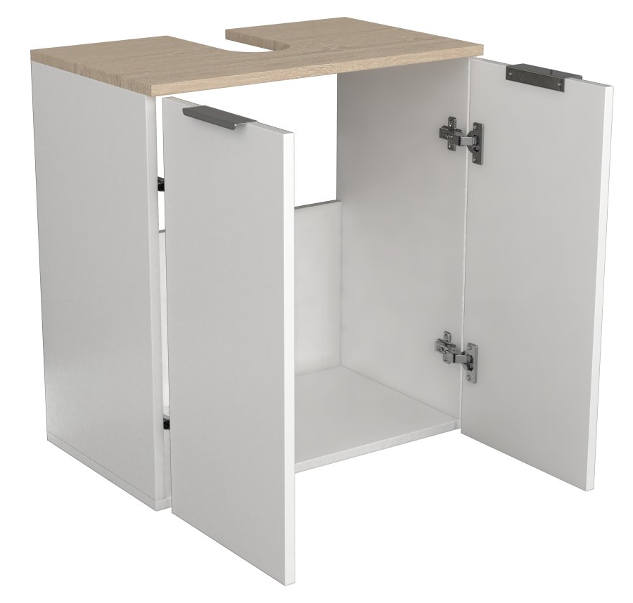 VCM NORDIC Donali baderomsunderskap for servant, m. 2 drer - hvit/naturlig melamin