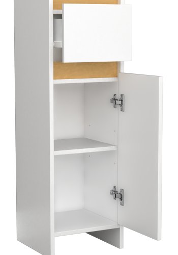 VCM NORDIC Malira baderomsskap Midi, m. 1 dr, 1 skuff, 1 hylle - hvit/naturlig melamin