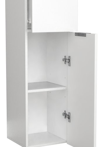 VCM NORDIC Donali Badezimmerschrank Midi, m. 1 Tür, 1 Schublade, 1 Einlegeboden - weiß/schwarz Melamin