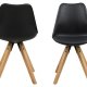 ACT NORDIC Dima Esszimmerstuhl - schwarzes PU/Polypropylen und Naturkautschukholz