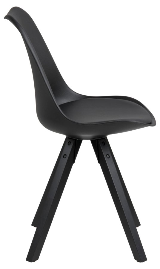 ACT NORDIC Dima Esszimmerstuhl – schwarzes PU/Polypropylen und schwarzes Gummibaumholz