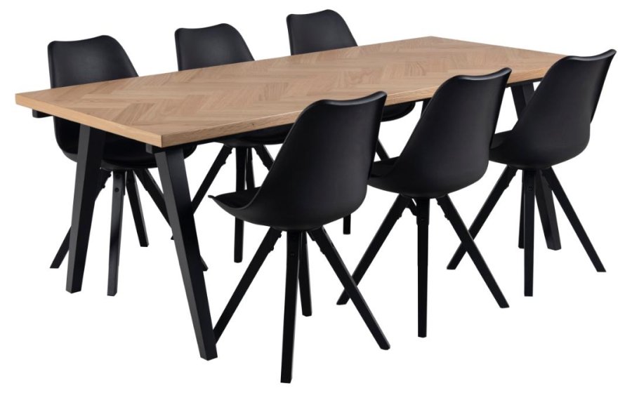 ACT NORDIC Dima Esszimmerstuhl – schwarzes PU/Polypropylen und schwarzes Gummibaumholz