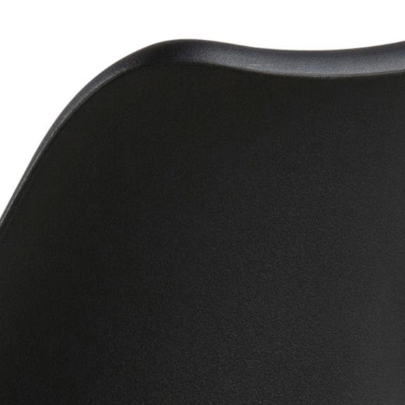 ACT NORDIC Dima Barhocker, mit Rückenlehne und Fußstütze – schwarzes PU/Polypropylen und Naturkautschukholz