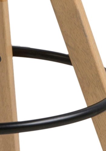 ACT NORDIC Dima Barhocker, mit Rückenlehne, Fußstütze und Reißverschluss – hellgrauer Stoff und Naturkautschukholz