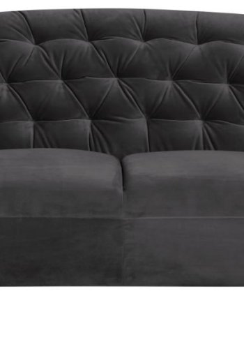 ACT NORDIC Ria 2-Sitzer-Sofa, mit Nähten – dunkelgrauer Stoff und schwarzes Gummiholz