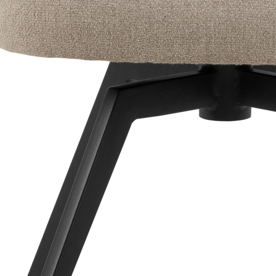 ACT NORDIC Darlene spisestuestol, med armlener, svingfunksjon, retursving - beige stoff og svart stl