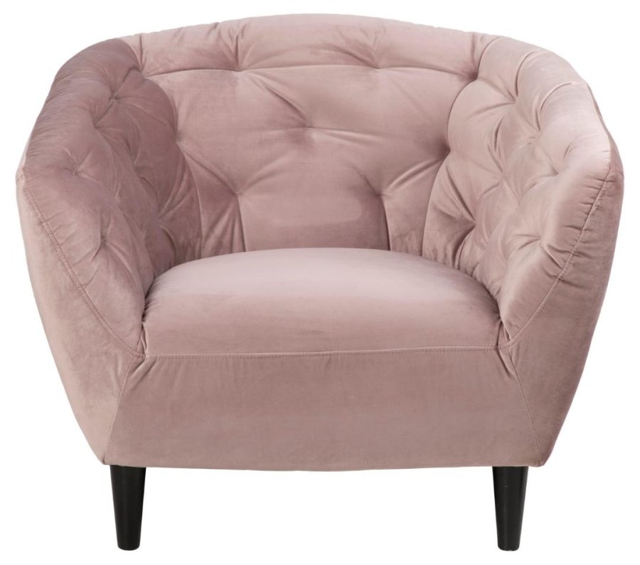 ACT NORDIC Ria lnestol, m. armln og indsyninger - dusty rose stof og sort gummitr