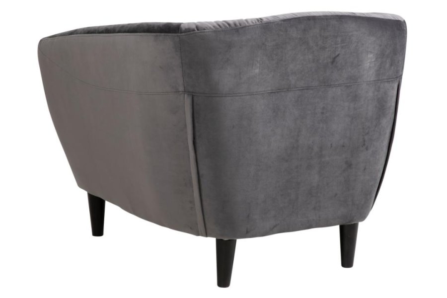 ACT NORDIC Ria lnestol, m. armln og indsyninger - mrkegr stof og sort gummitr