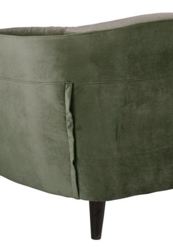 ACT NORDIC Ria Sessel, mit Armlehnen und Nähten – waldgrüner Stoff und schwarzes Gummibaumholz