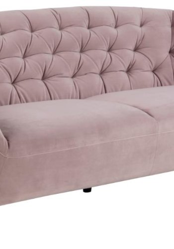 ACT NORDIC Ria 3 pers. sofa, m. indsyninger - dusty rose stof og sort gummitr