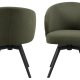 ACT NORDIC Darlene spisestuestol, med armlener, svingfunksjon, retursving - grnt stoff og svart stl