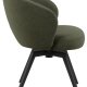 ACT NORDIC Darlene spisestuestol, med armlener, svingfunksjon, retursving - grnt stoff og svart stl