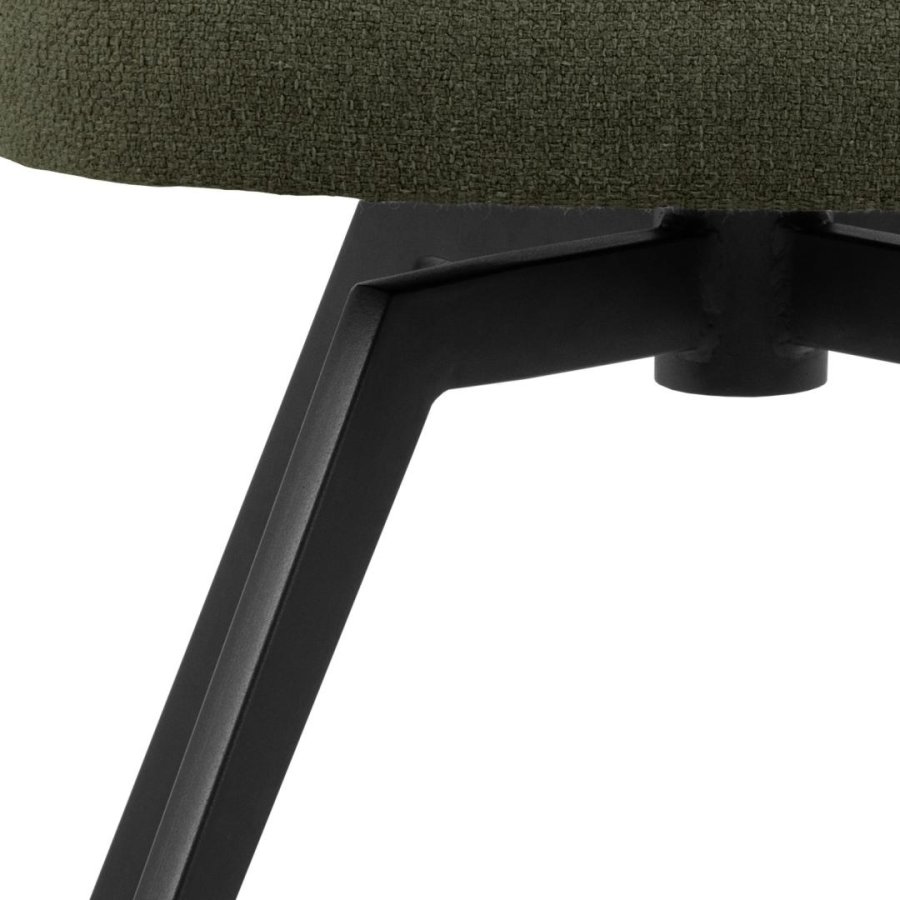 ACT NORDIC Darlene spisestuestol, med armlener, svingfunksjon, retursving - grnt stoff og svart stl