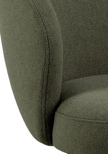 ACT NORDIC Darlene spisestuestol, med armlener, svingfunksjon, retursving - grnt stoff og svart stl