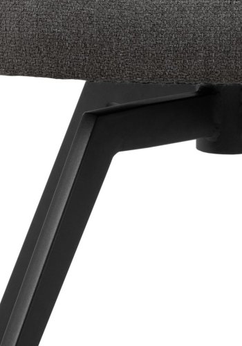 ACT NORDIC Darlene spisestuestol, med armlener, svingfunksjon, retursving - grtt stoff og svart stl