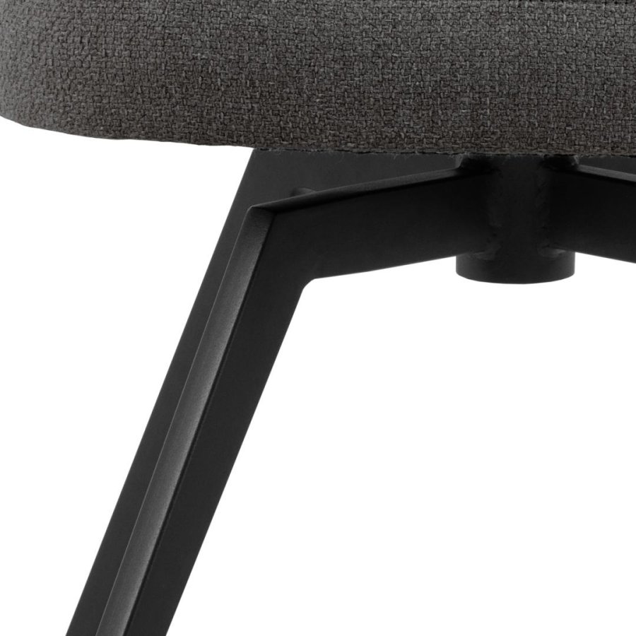 ACT NORDIC Darlene spisestuestol, med armlener, svingfunksjon, retursving - grtt stoff og svart stl