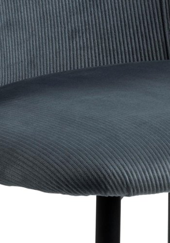 ACT NORDIC Ines Esszimmerstuhl - grauer Stoff und schwarzer Stahl