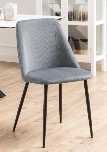 ACT NORDIC Ines Esszimmerstuhl - grauer Stoff und schwarzer Stahl
