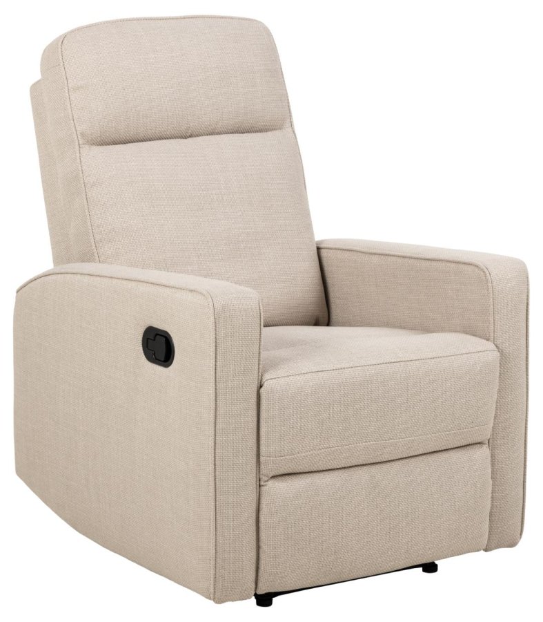 ACT NORDIC Asila recliner lnestol, manuel, m. armln og posefjedre - beige stof og sort stl