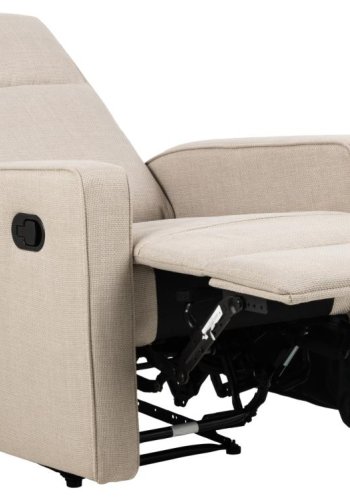 ACT NORDIC Asila recliner lnestol, manuel, m. armln og posefjedre - beige stof og sort stl