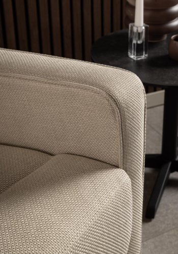 ACT NORDIC Asila recliner lnestol, manuel, m. armln og posefjedre - beige stof og sort stl