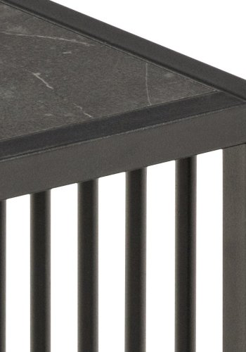 ACT NORDIC Strington hjrnebord, firkantet - svart Izmir melamin og svart stl (40x40)